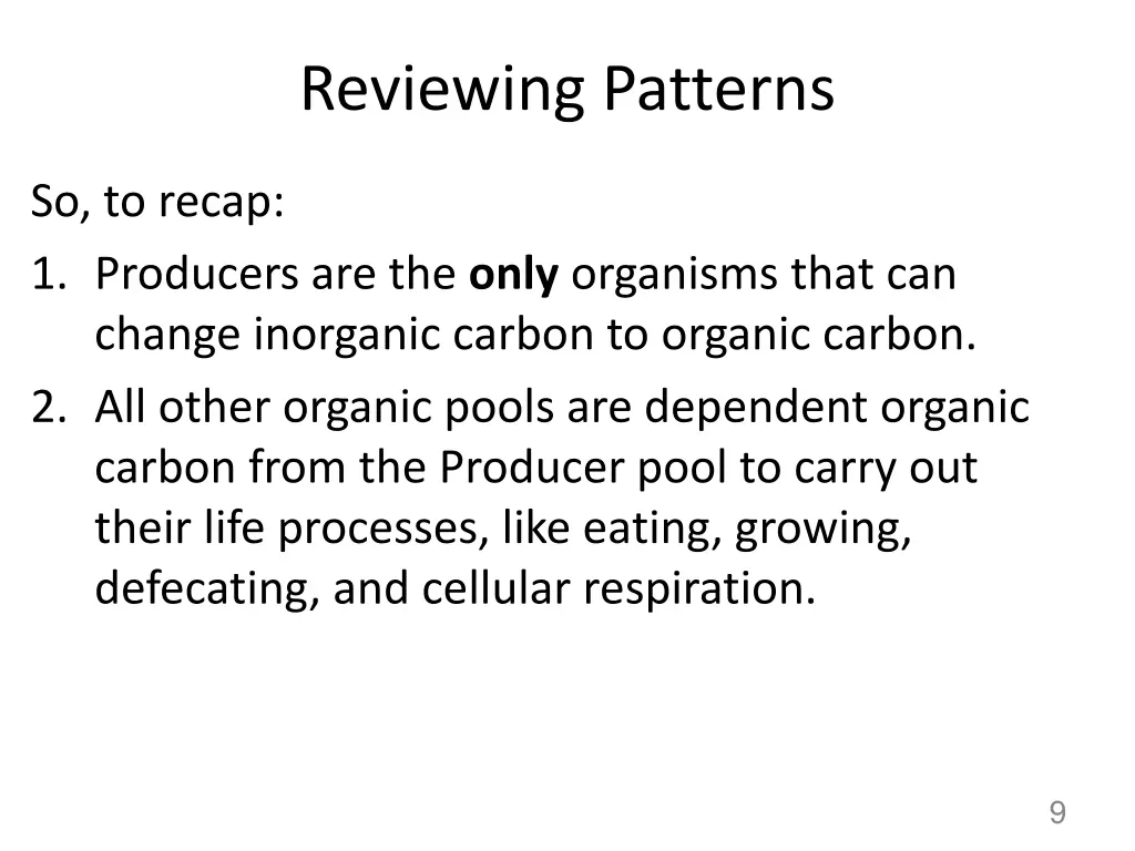 reviewing patterns