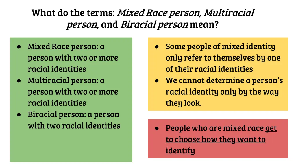 what do the terms mixed race person multiracial