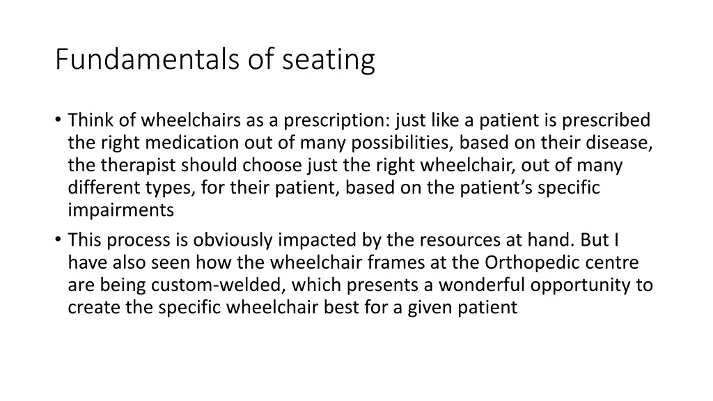 fundamentals of seating