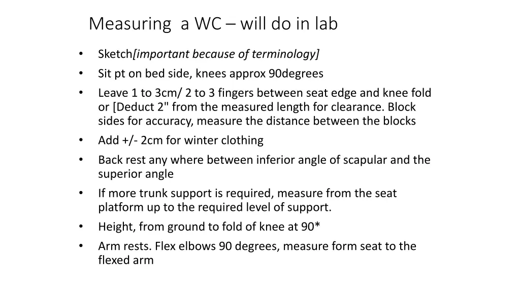 measuring a wc will do in lab