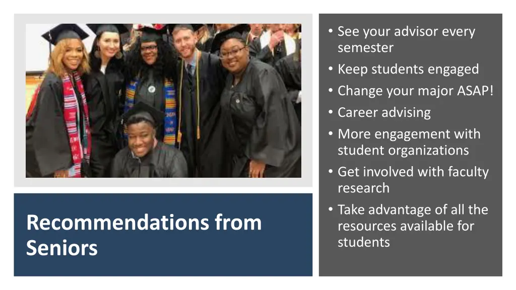 see your advisor every semester keep students