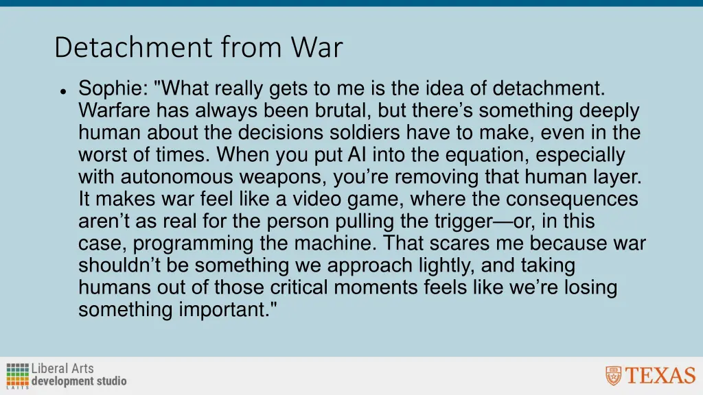 detachment from war