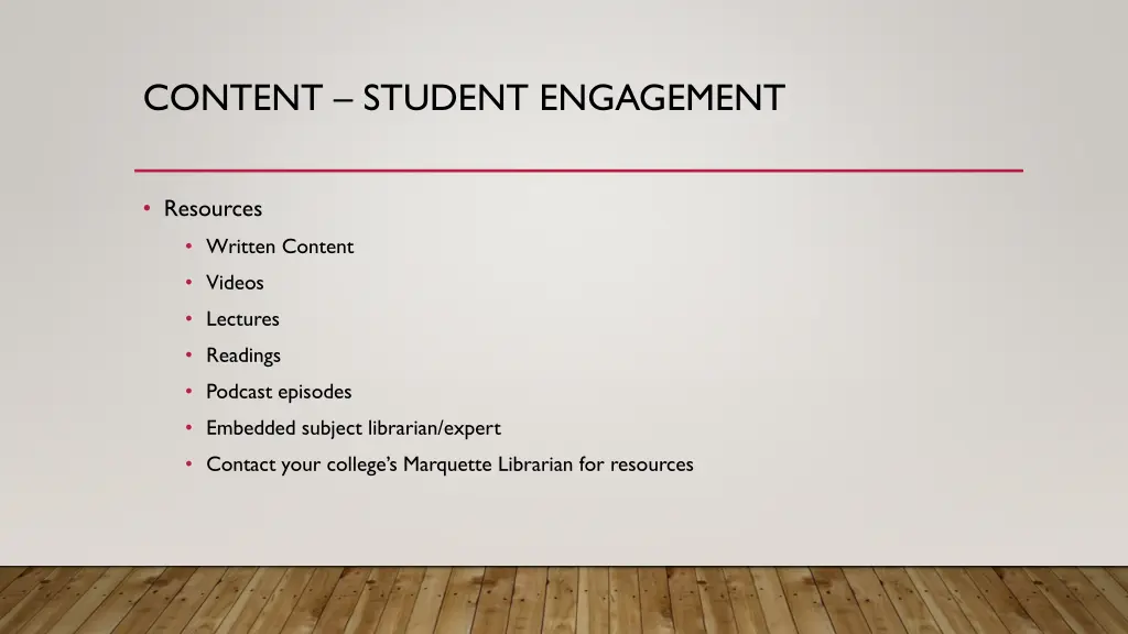 content student engagement