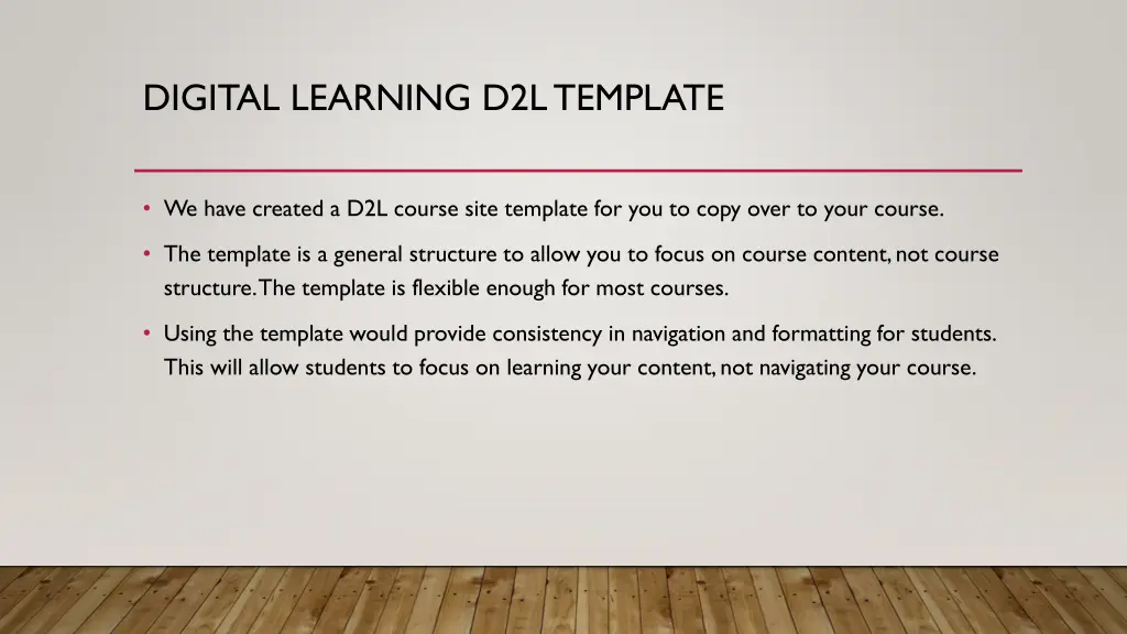 digital learning d2l template