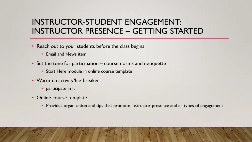 instructor student engagement instructor presence