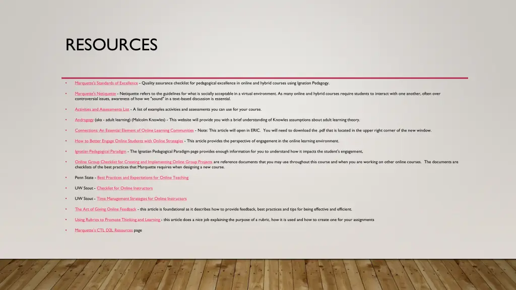 resources