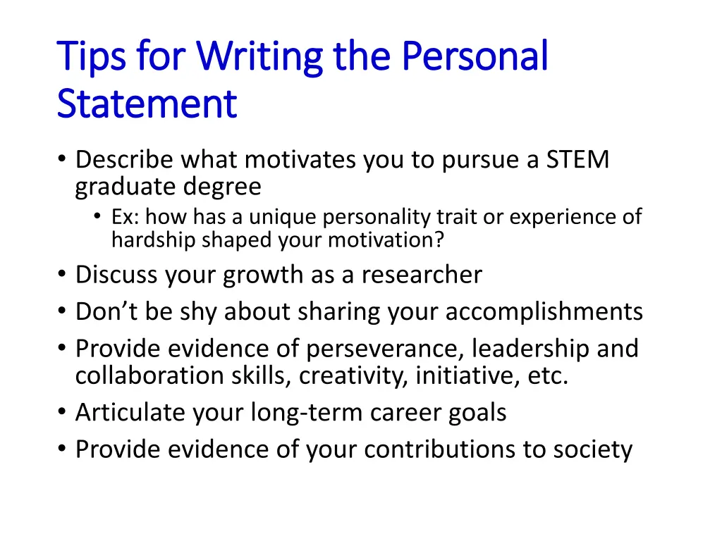 tips for writing the personal tips for writing