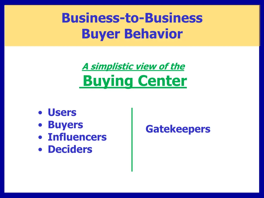 business to business buyer behavior