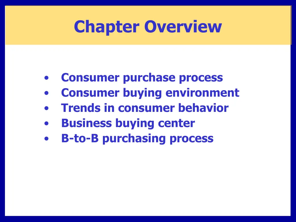 chapter overview chapter overview