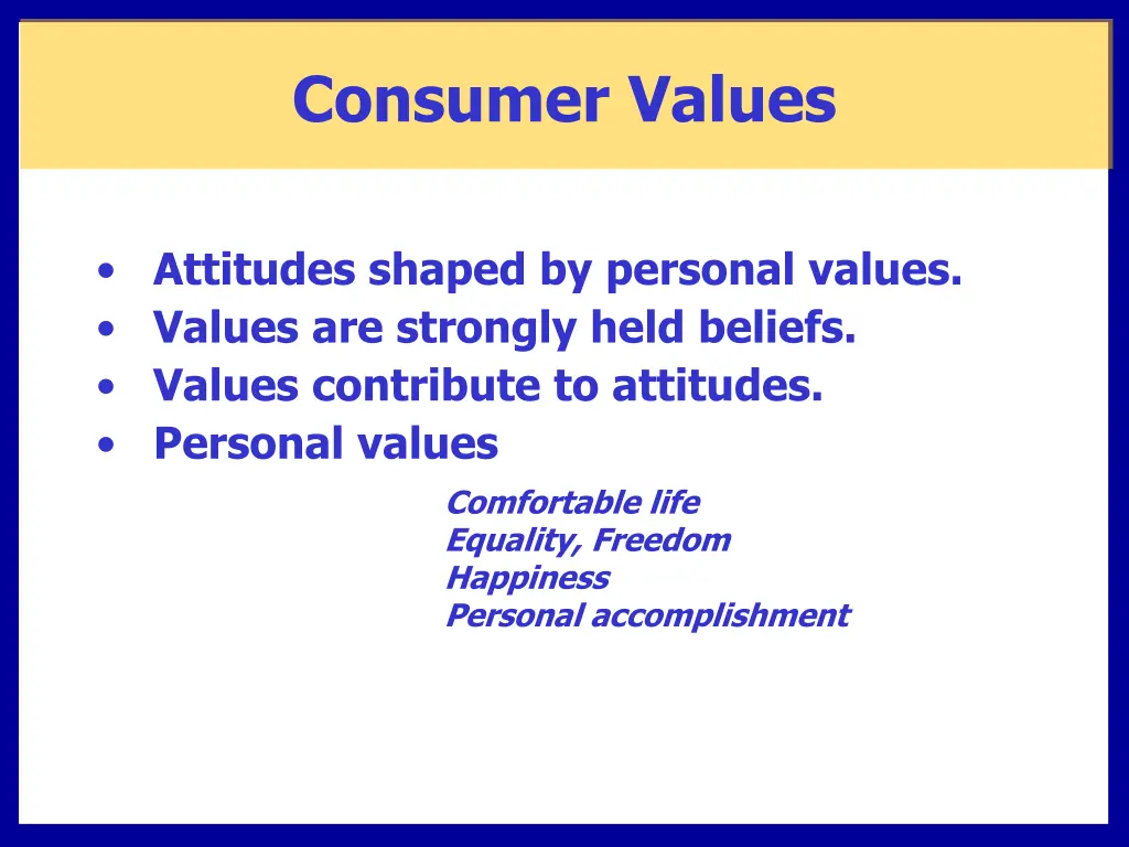 consumer values