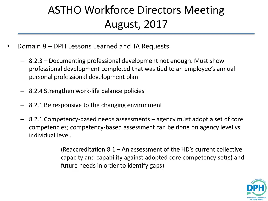 astho workforce directors meeting august 2017 2