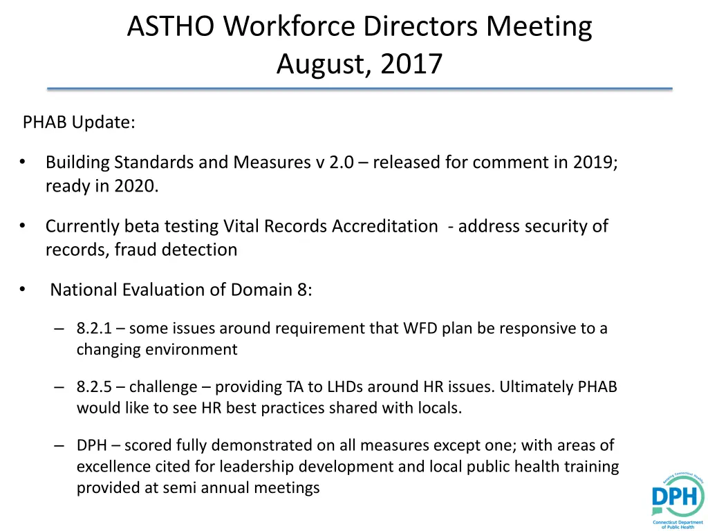 astho workforce directors meeting august 2017