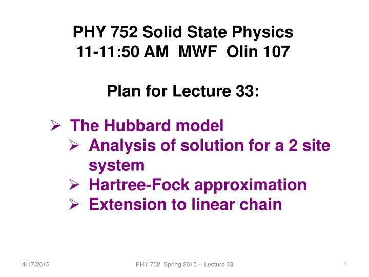 phy 752 solid state physics 11 11 50 am mwf olin