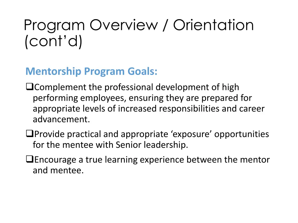 program overview orientation cont d