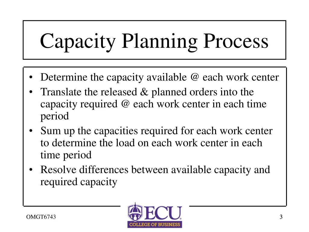 capacity planning process