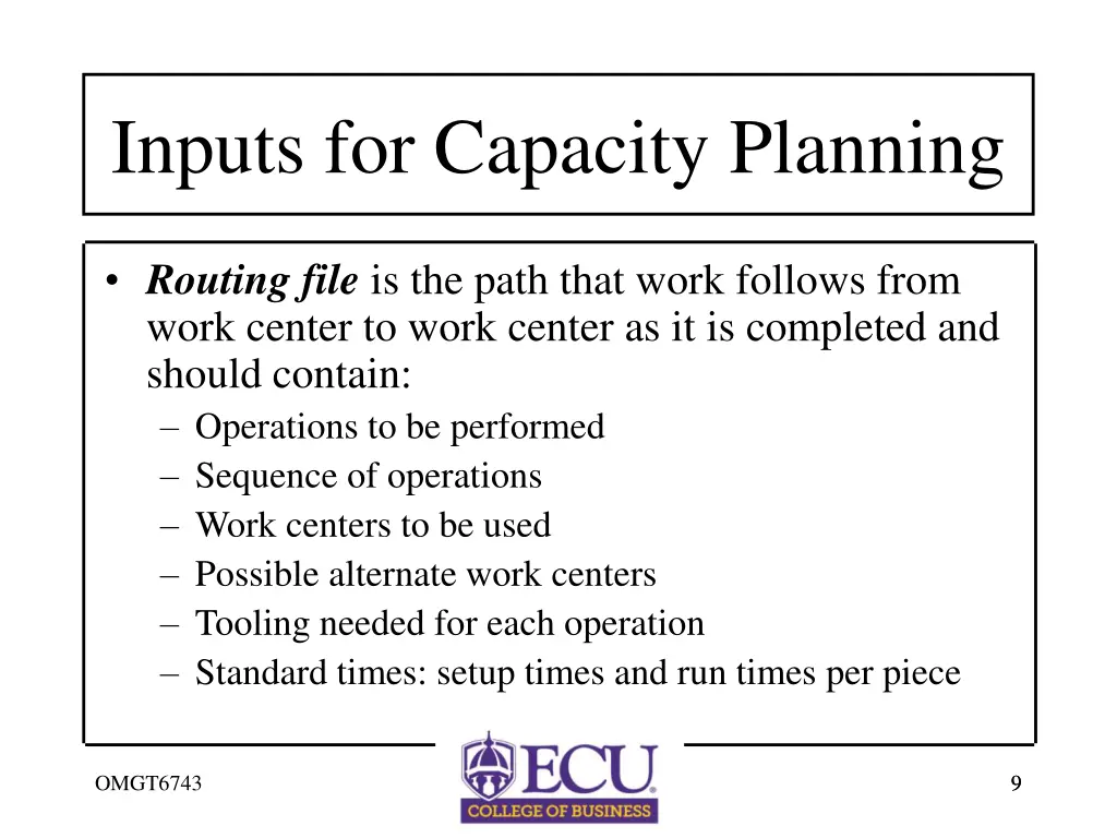 inputs for capacity planning 2