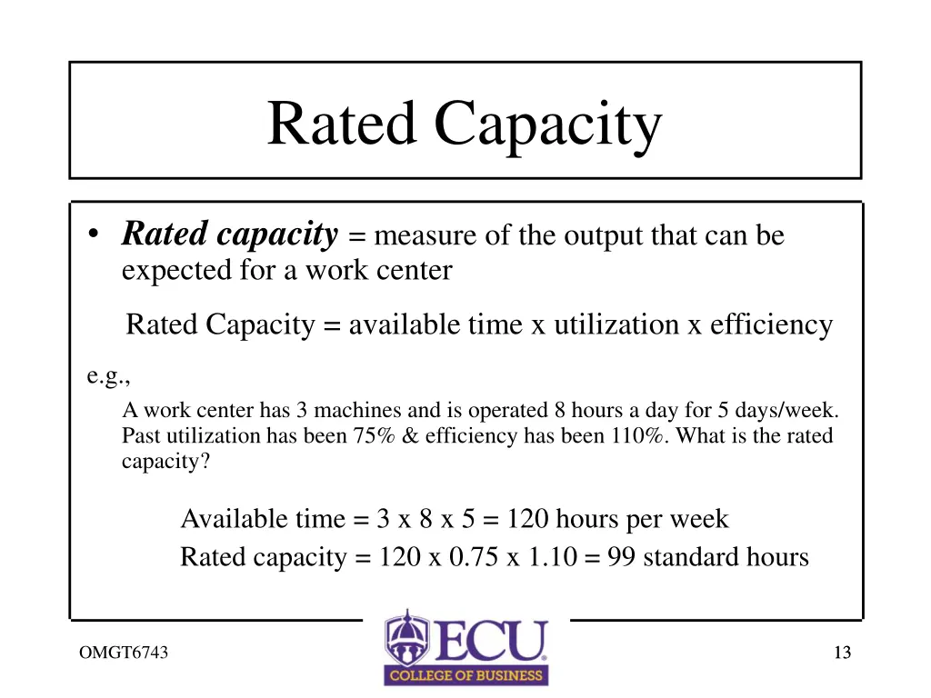 rated capacity