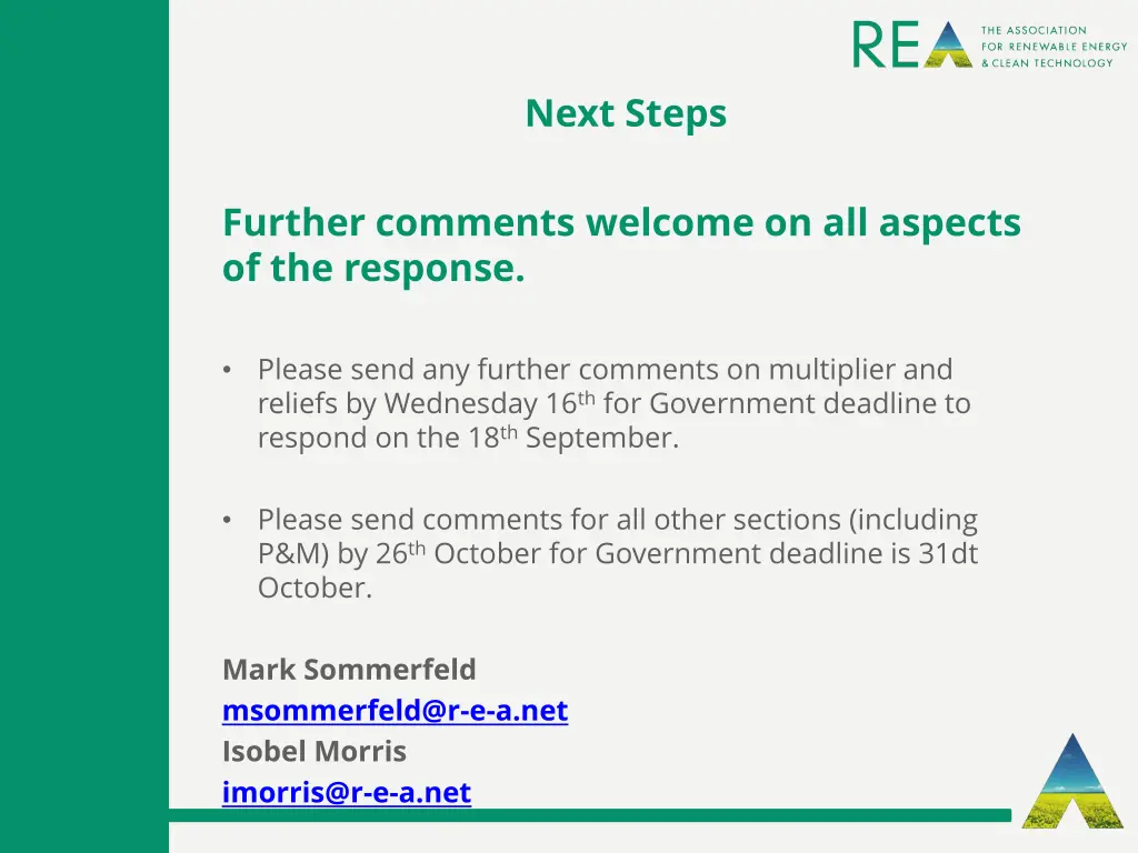 next steps