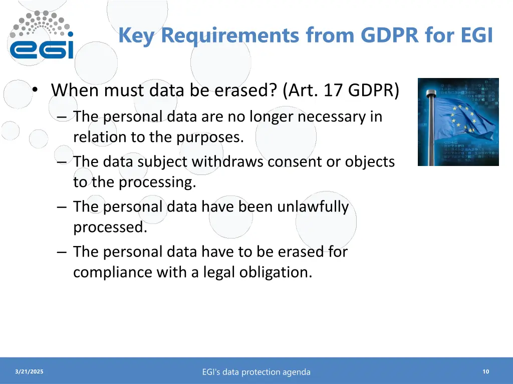 key requirements from gdpr for egi 3