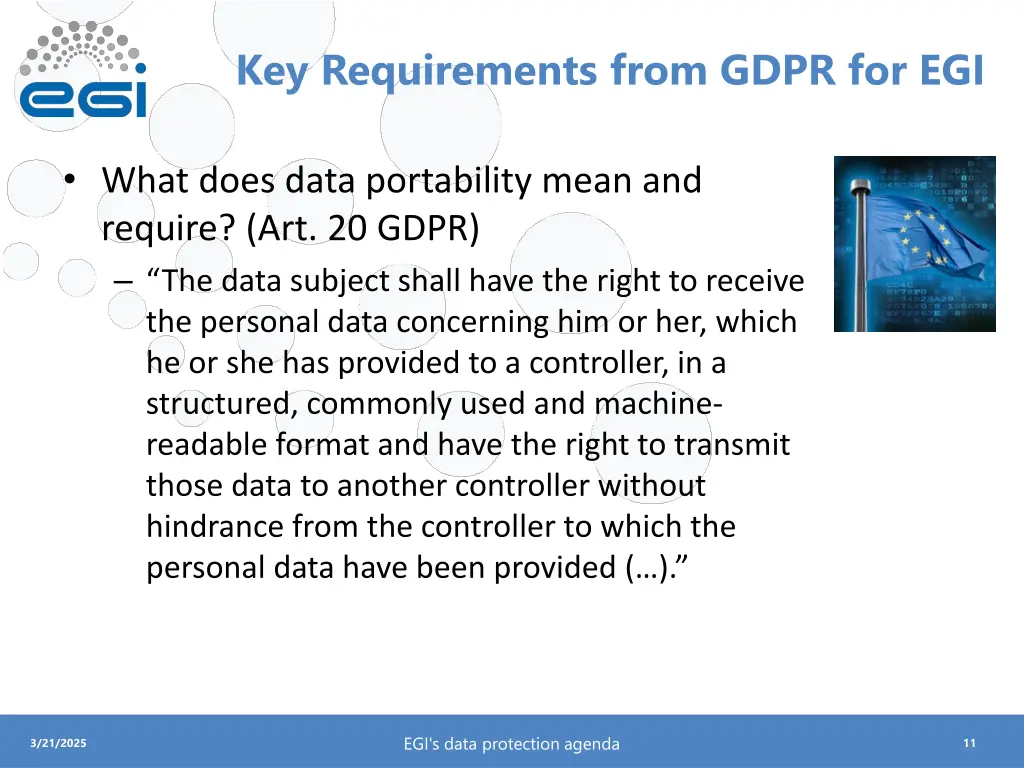 key requirements from gdpr for egi 4