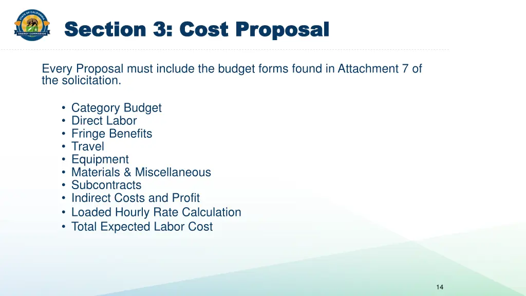 section 3 cost proposal section 3 cost proposal