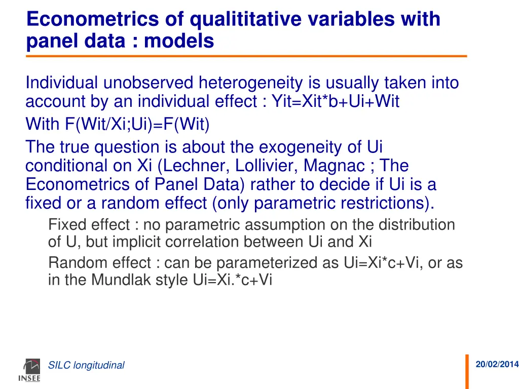 econometrics of qualititative variables with