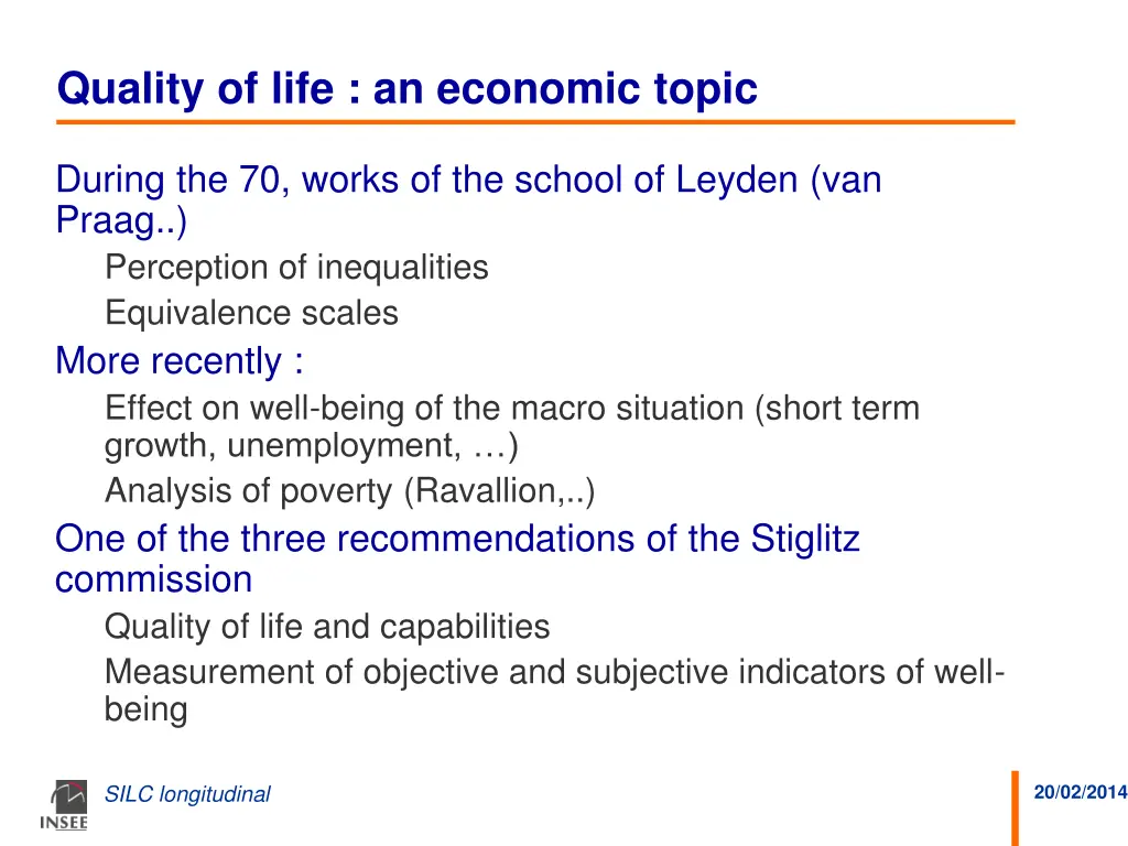quality of life an economic topic