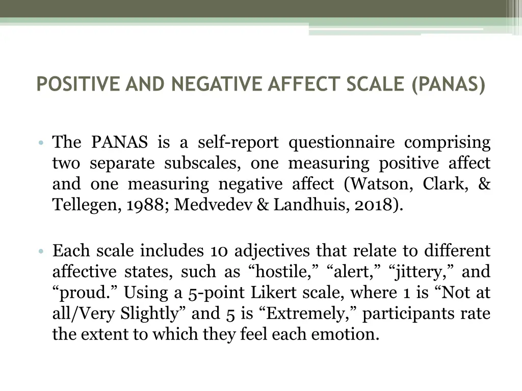 positive and negative affect scale panas
