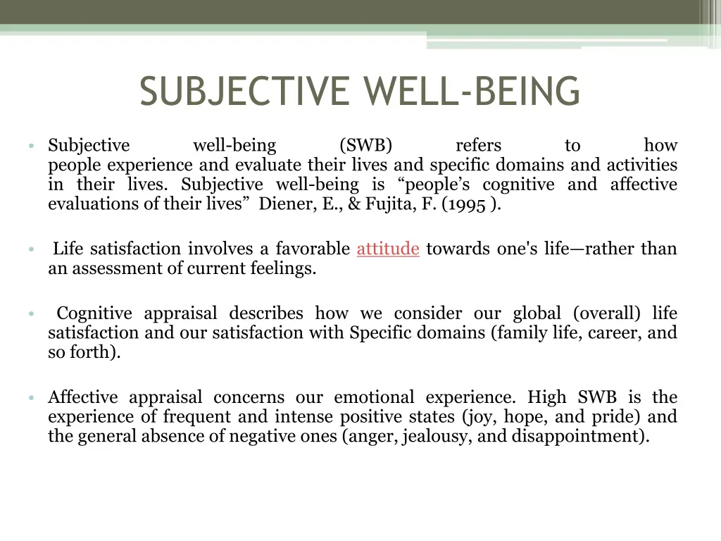 subjective well being