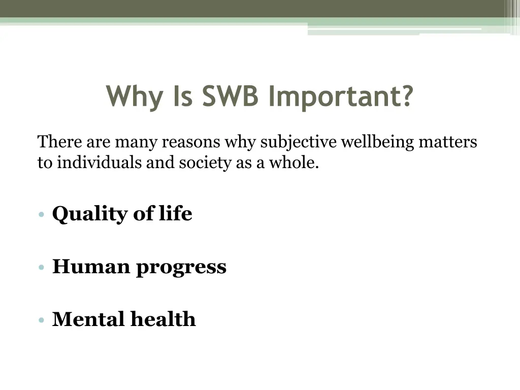 why is swb important