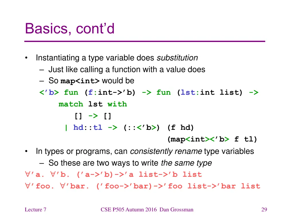basics cont d