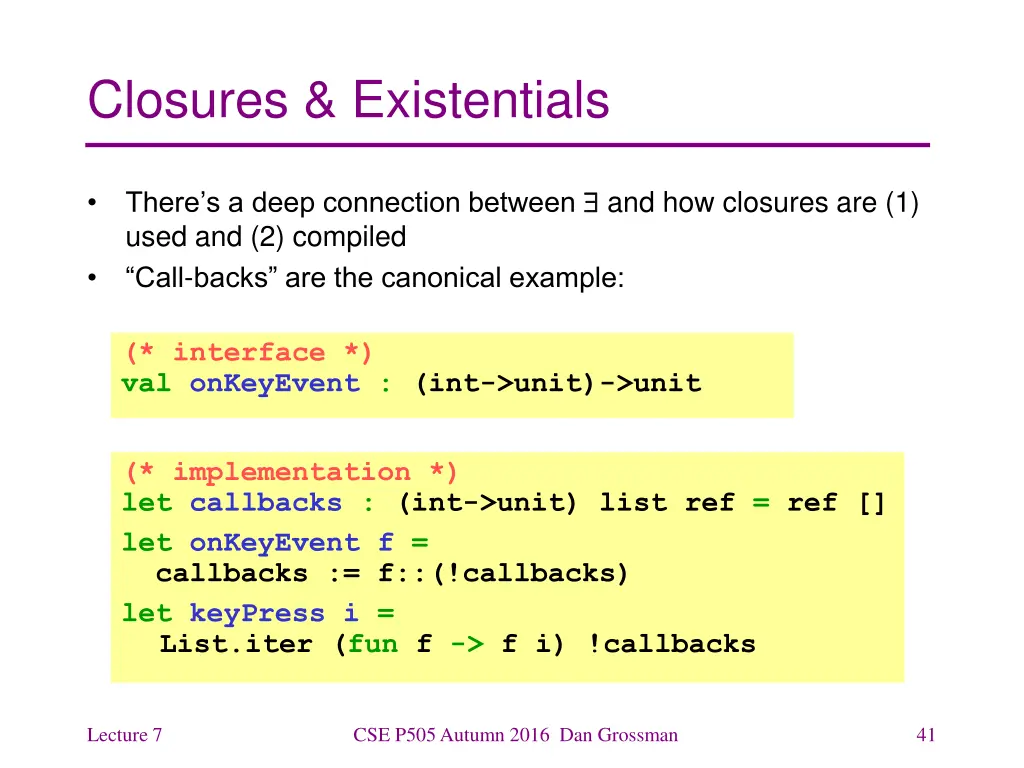 closures existentials