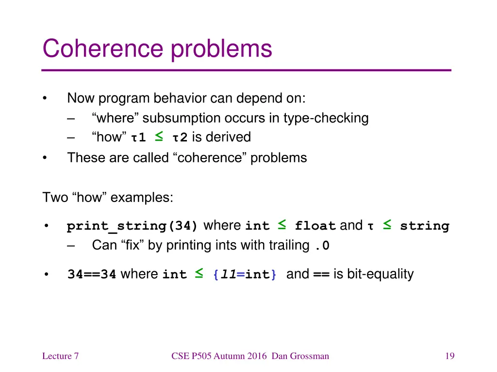 coherence problems
