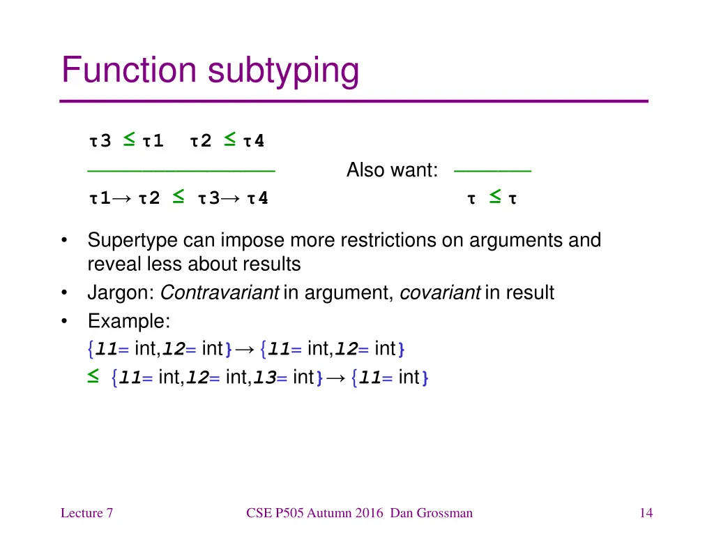 function subtyping