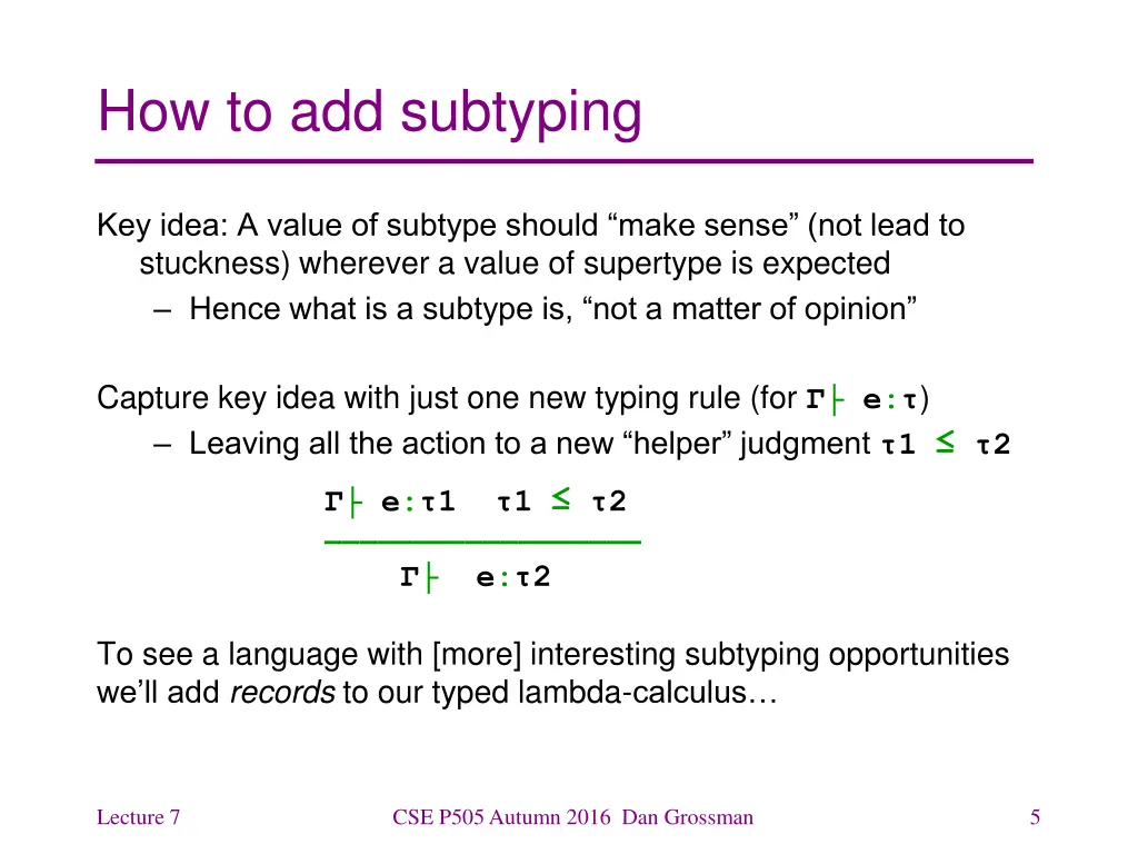 how to add subtyping