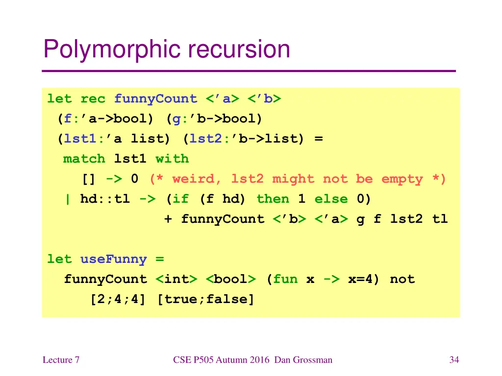 polymorphic recursion