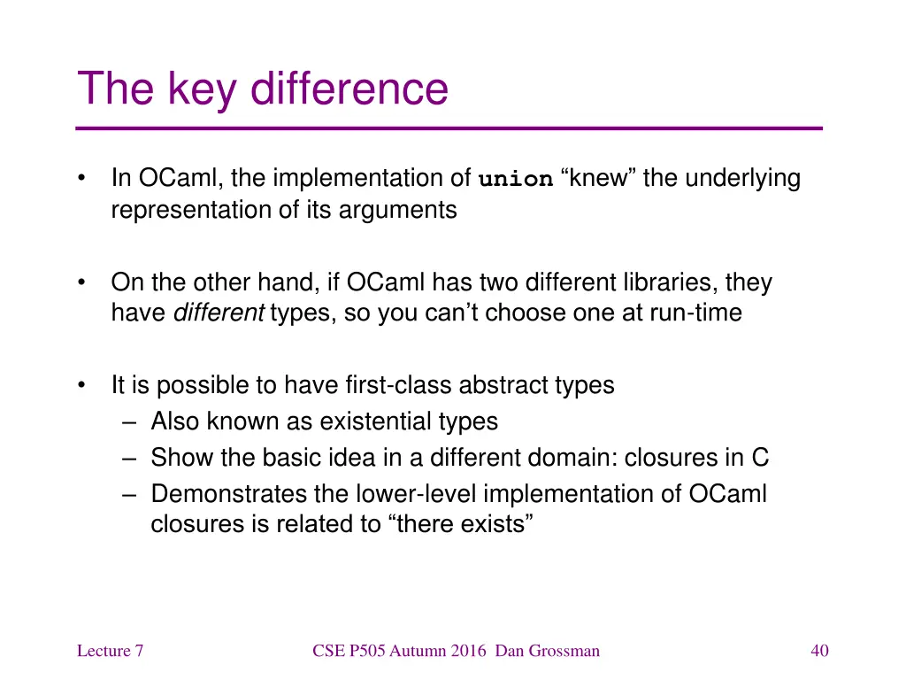 the key difference