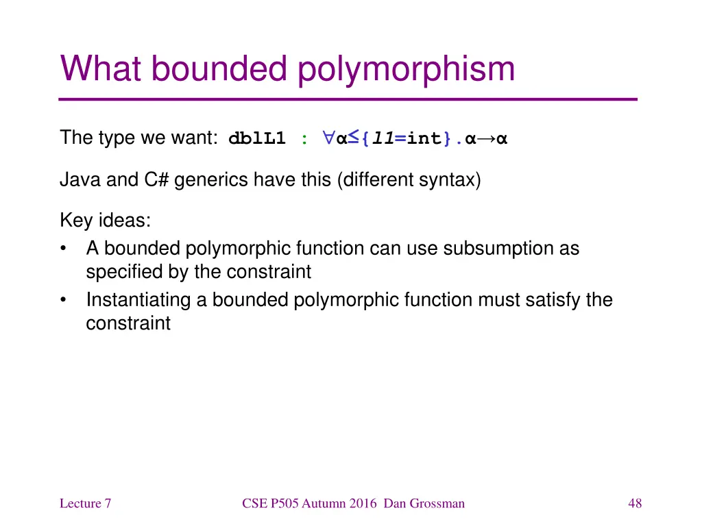 what bounded polymorphism
