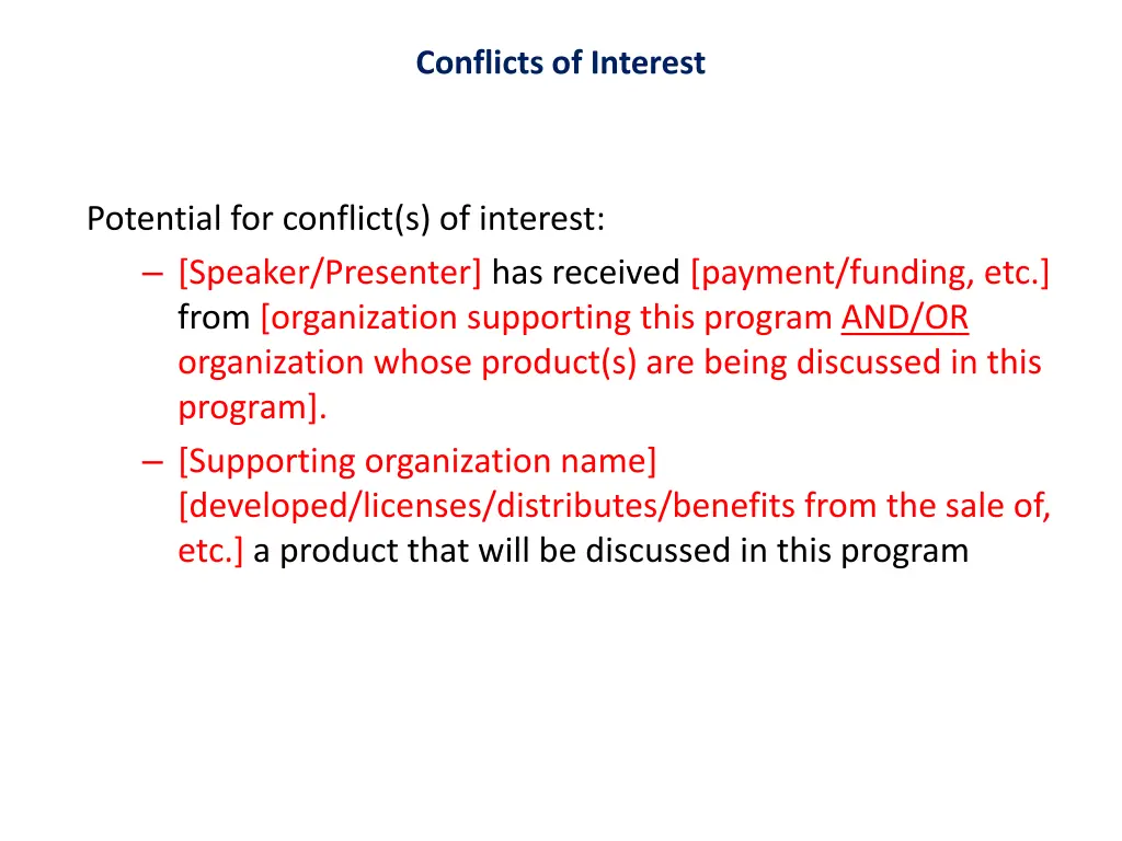 conflicts of interest