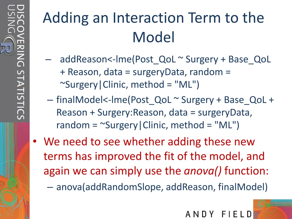 adding an interaction term to the model