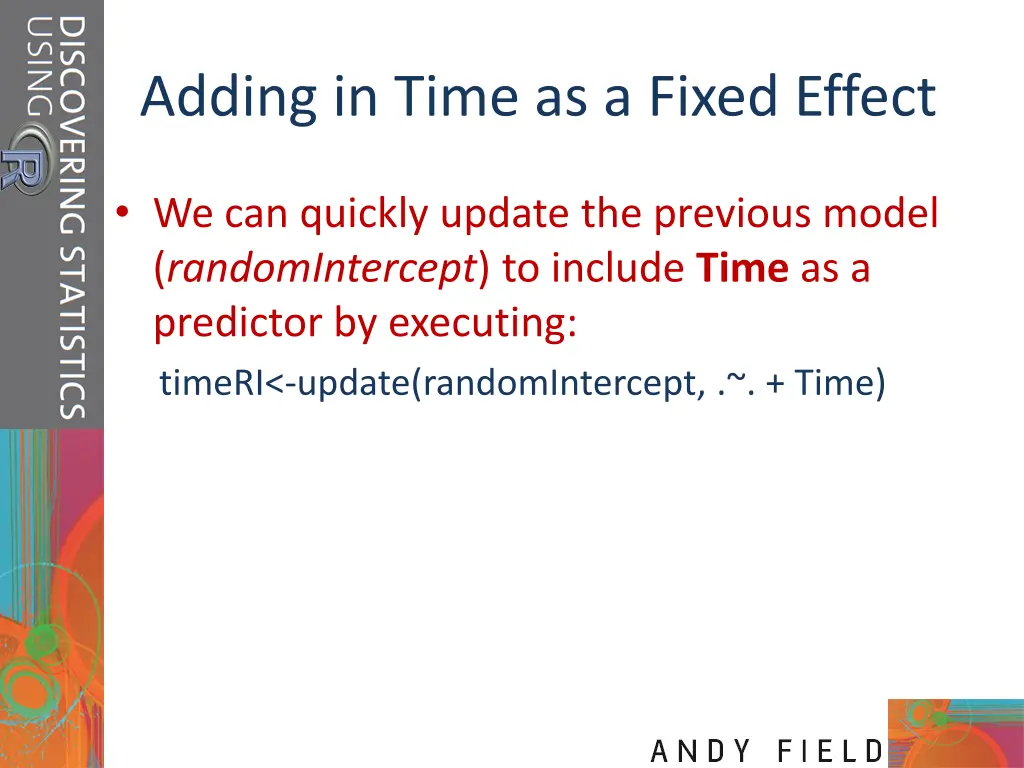 adding in time as a fixed effect