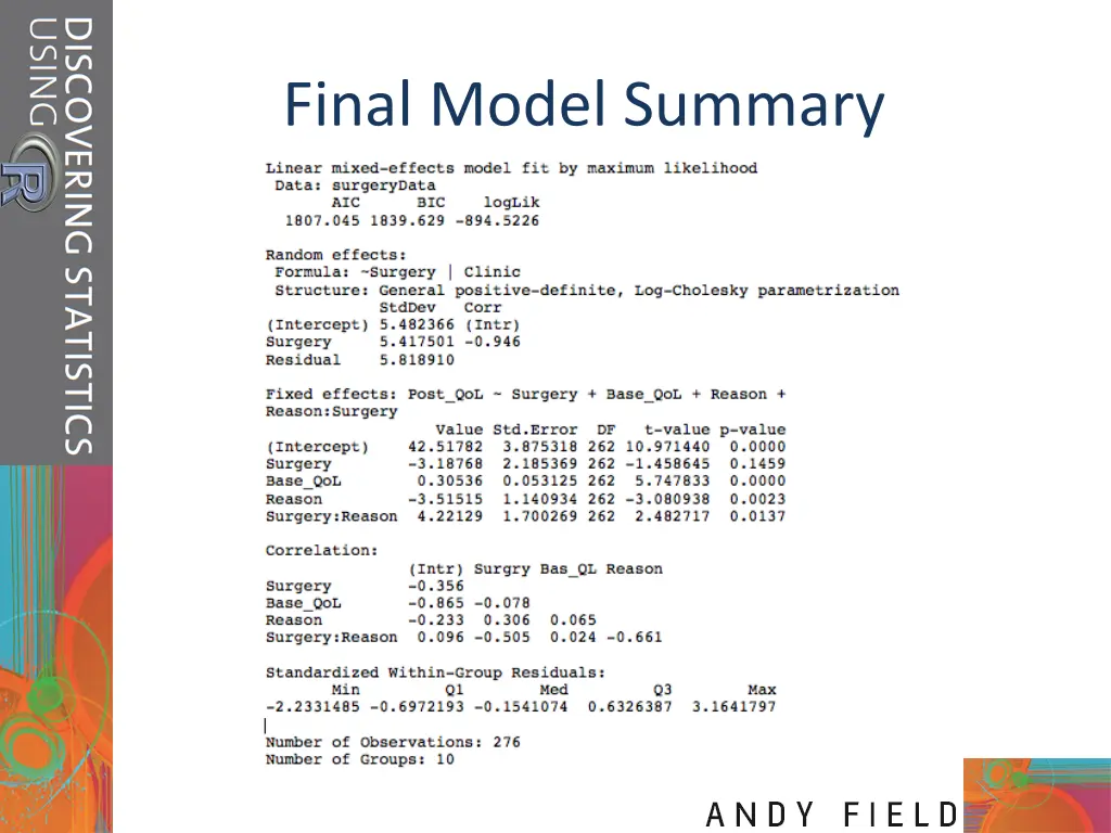 final model summary