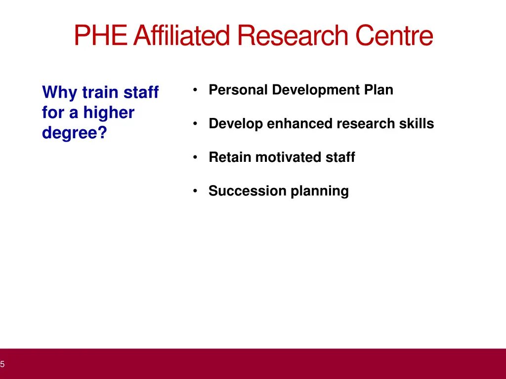 phe affiliated research centre