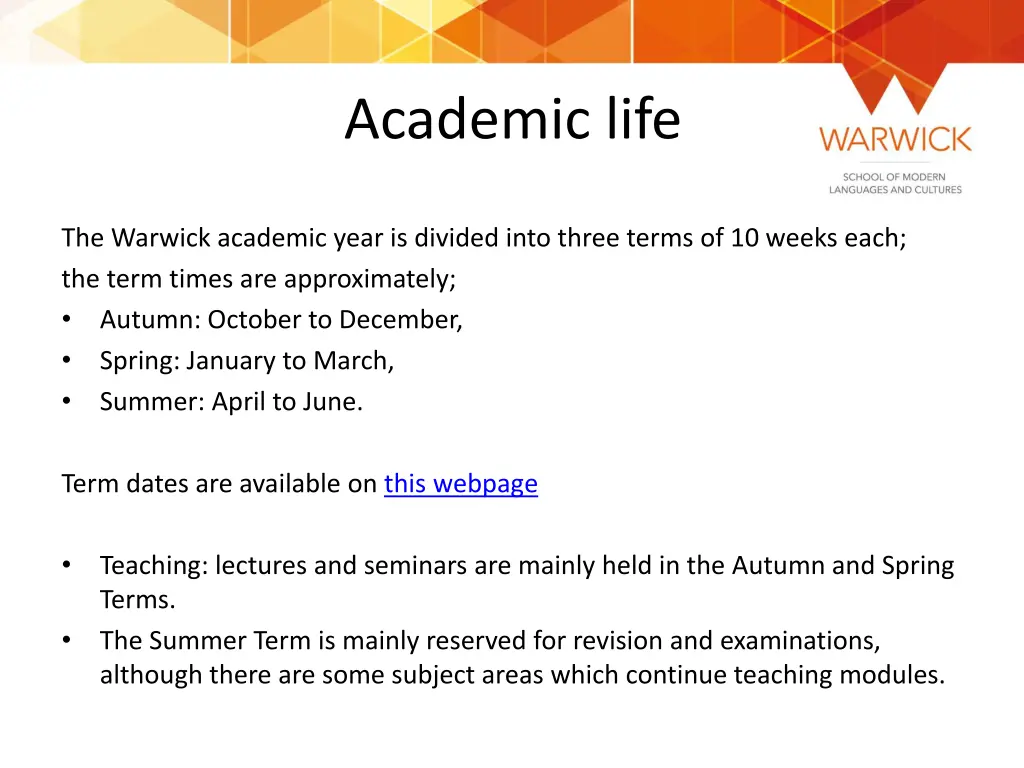 academic life