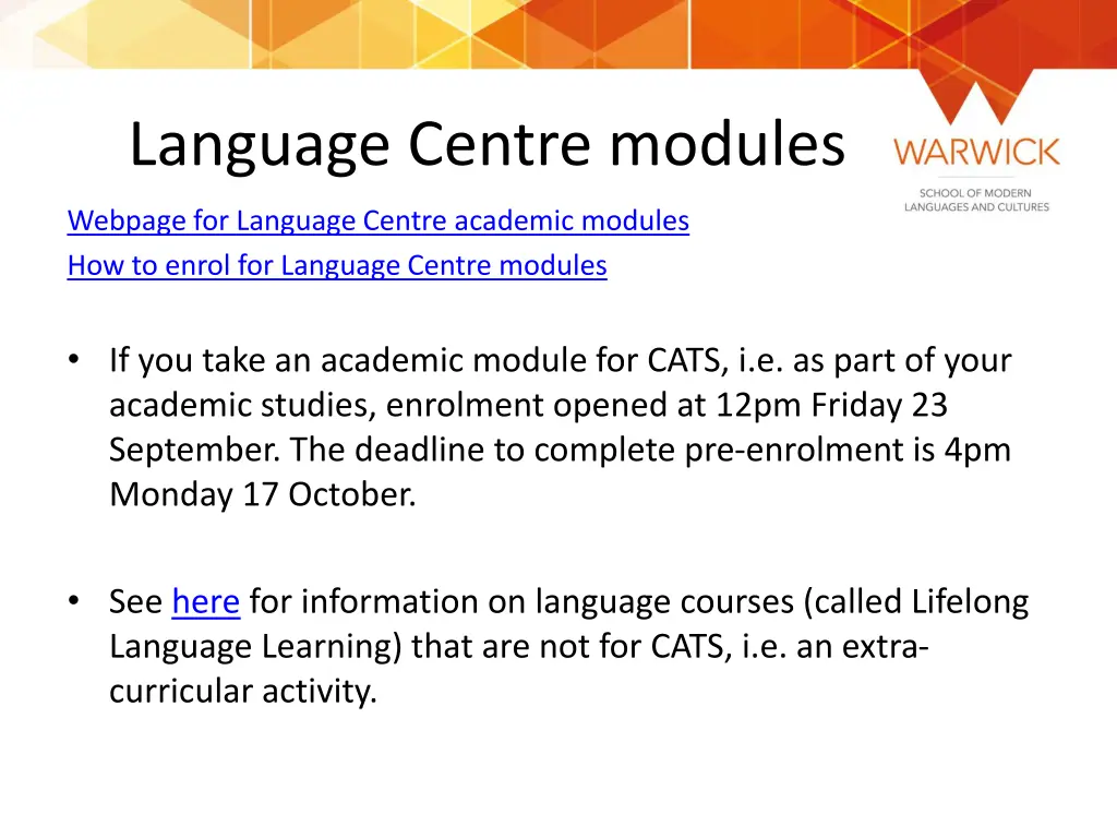 language centre modules