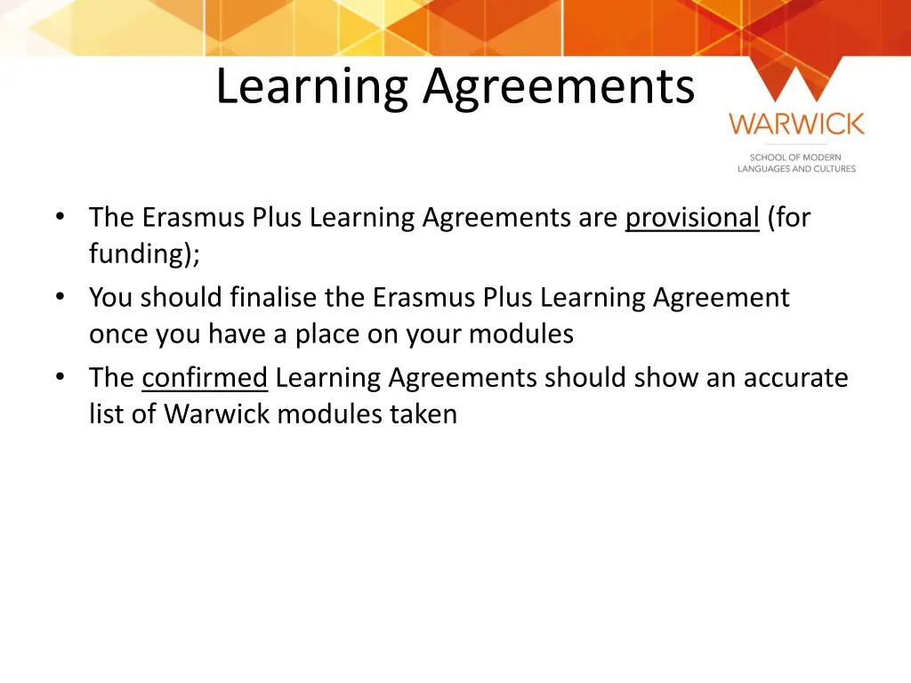 learning agreements