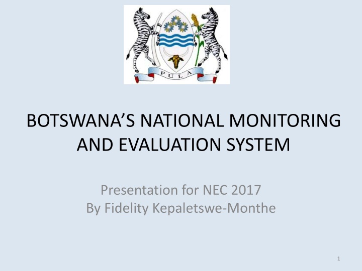 botswana s national monitoring and evaluation