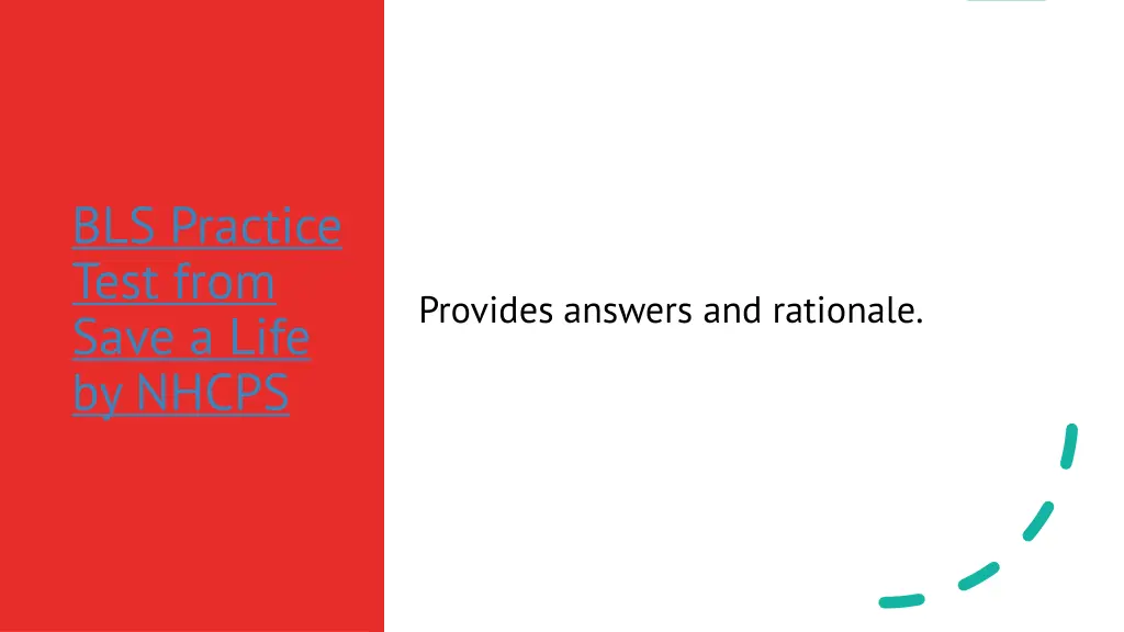 bls practice test from save a life by nhcps