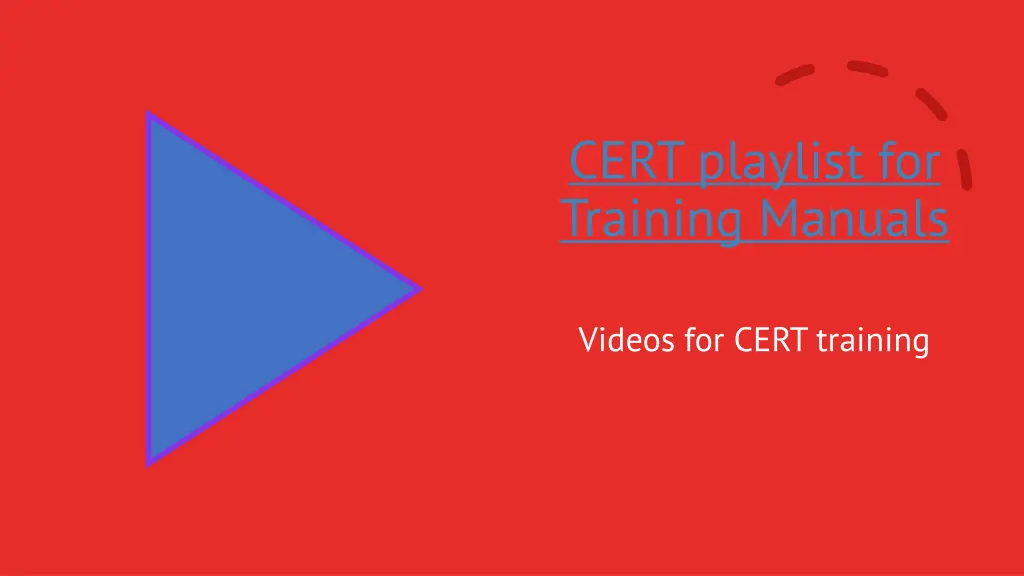 cert playlist for training manuals