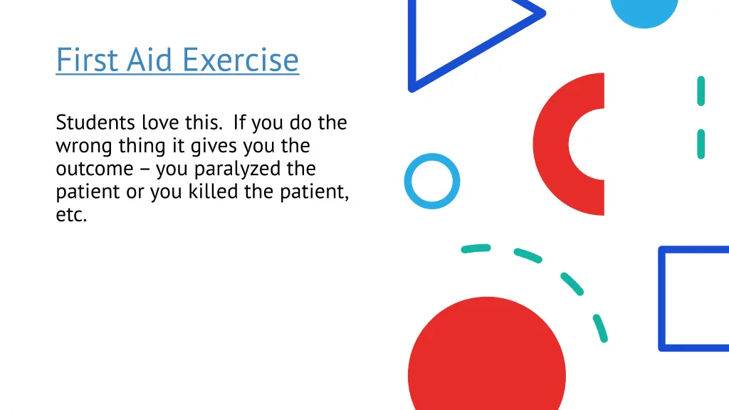first aid exercise